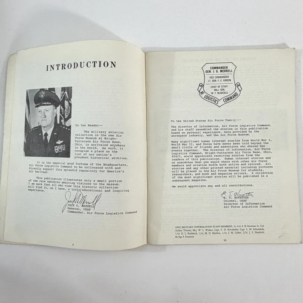 Vintage 1970 US Air Force Museum Guide Booklet Wright Patterson AFB Aviation OH